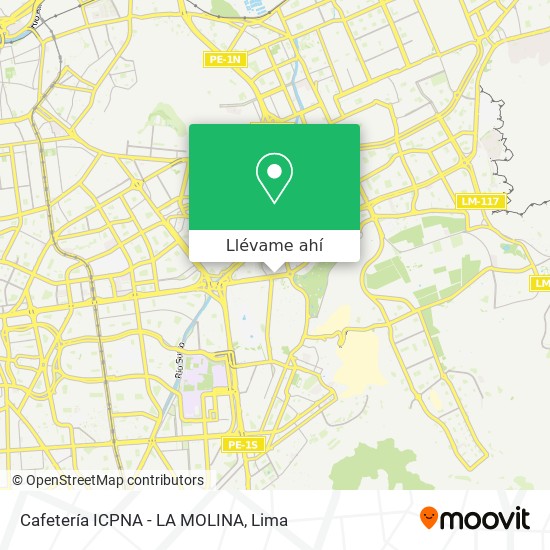 Mapa de Cafetería ICPNA - LA MOLINA