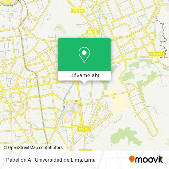 Mapa de Pabellón A - Universidad de Lima