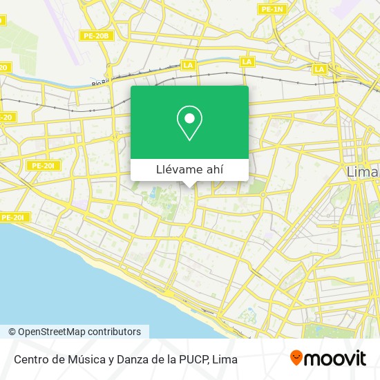 Mapa de Centro de Música y Danza de la PUCP