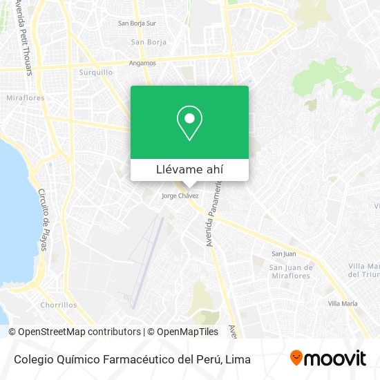 Mapa de Colegio Químico Farmacéutico del Perú