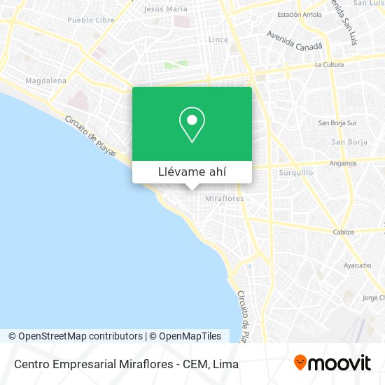 Mapa de Centro Empresarial Miraflores - CEM