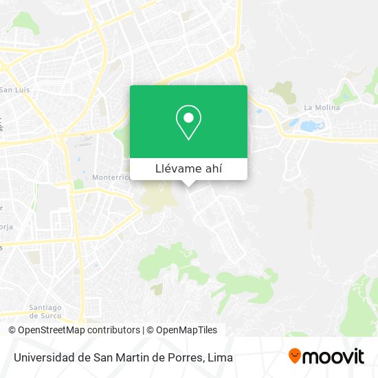 Mapa de Universidad de San Martin de Porres