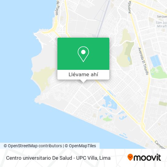 Mapa de Centro universitario De Salud - UPC Villa