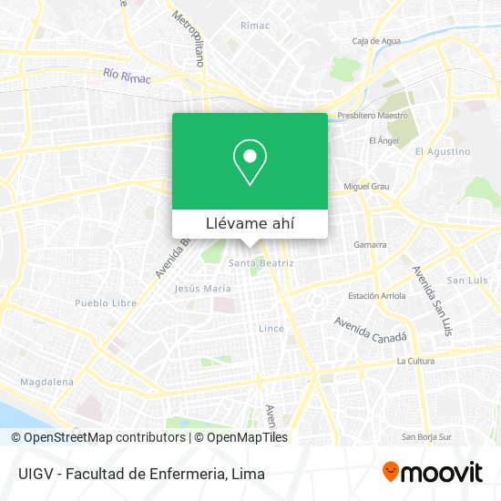 Mapa de UIGV - Facultad de Enfermeria