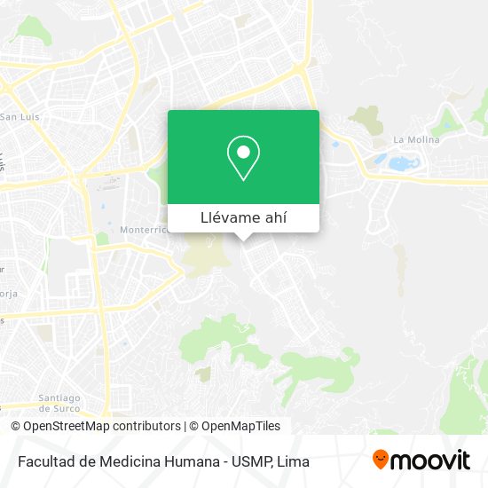Mapa de Facultad de Medicina Humana - USMP
