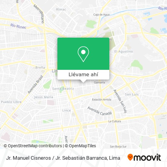 Mapa de Jr. Manuel Cisneros / Jr. Sebastián Barranca