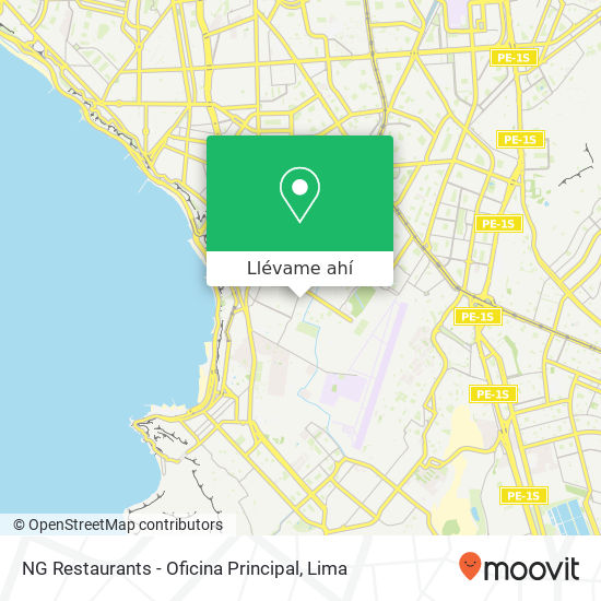 Mapa de NG Restaurants - Oficina Principal