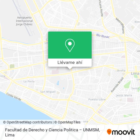 Mapa de Facultad de Derecho y Ciencia Politica – UNMSM