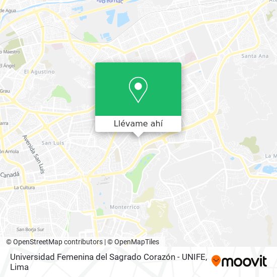 Mapa de Universidad Femenina del Sagrado Corazón - UNIFE