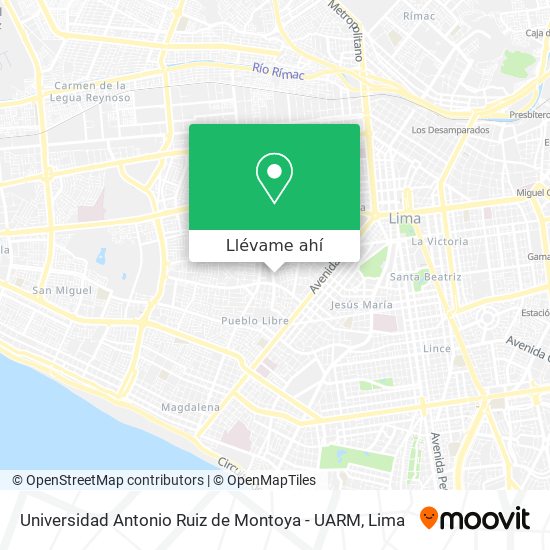 Mapa de Universidad Antonio Ruiz de Montoya - UARM