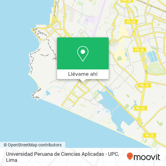 Mapa de Universidad Peruana de Ciencias Aplicadas - UPC