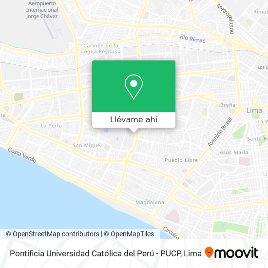 Mapa de Pontificia Universidad Católica del Perú - PUCP