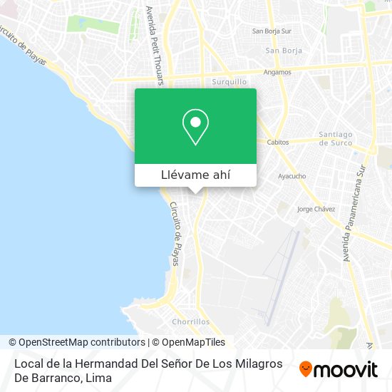 Mapa de Local de la Hermandad Del Señor De Los Milagros De Barranco