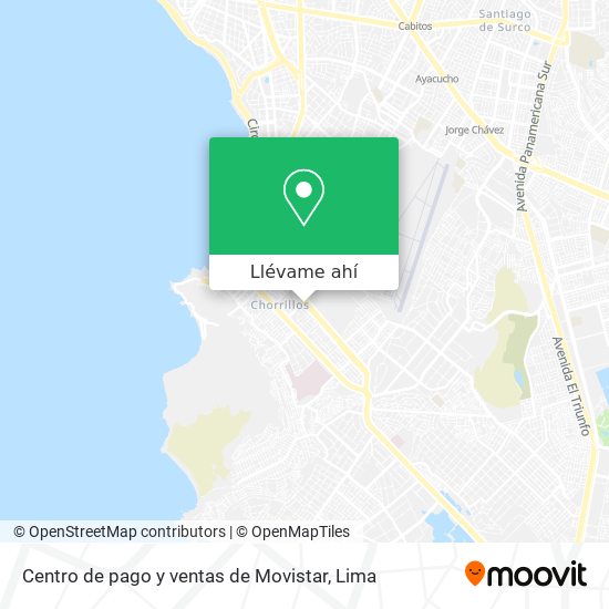Mapa de Centro de pago y ventas de Movistar