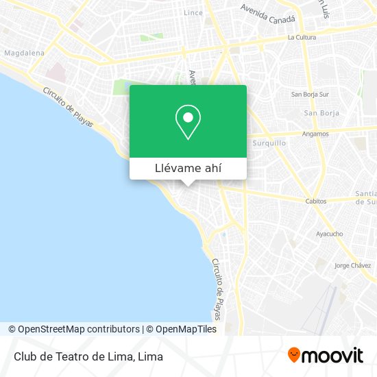 Cómo llegar a Club de Teatro de Lima en Miraflores en Autobús o Metro?