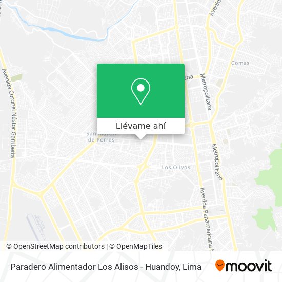 Mapa de Paradero Alimentador Los Alisos - Huandoy