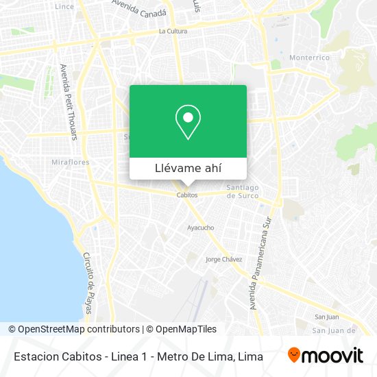 Mapa de Estacion Cabitos - Linea 1 - Metro De Lima