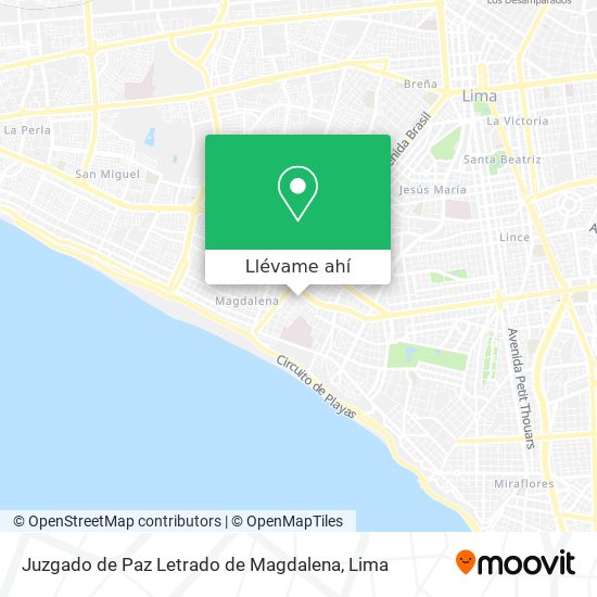 Mapa de Juzgado de Paz Letrado de Magdalena