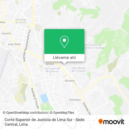 Mapa de Corte Superior de Justicia de Lima Sur - Sede Central