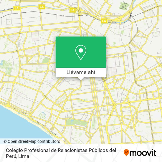 Mapa de Colegio Profesional de Relacionistas Públicos del Perú