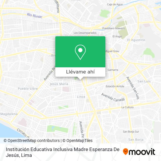 Mapa de Institución Educativa Inclusiva  Madre Esperanza De Jesús
