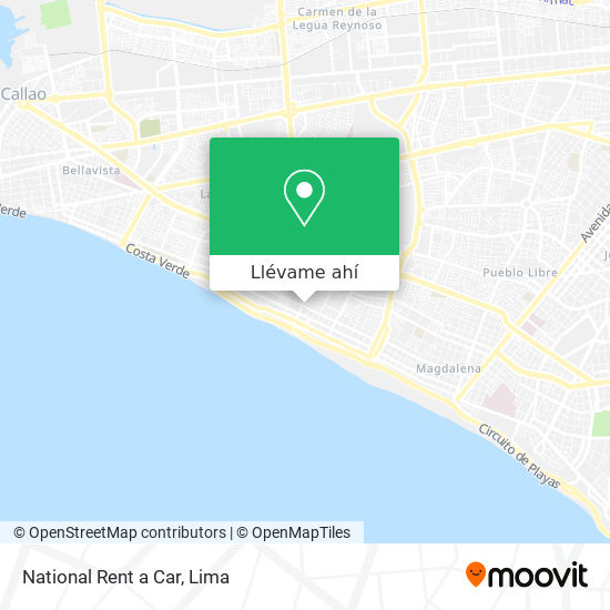 Mapa de National Rent a Car