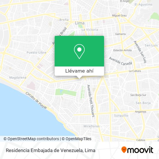 Mapa de Residencia Embajada de Venezuela