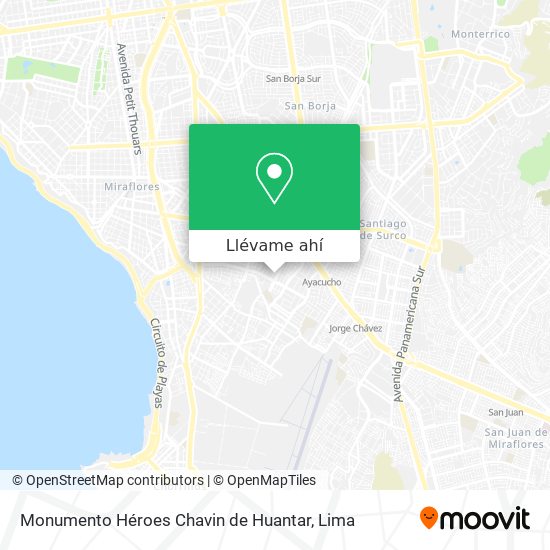 Mapa de Monumento Héroes Chavin de Huantar