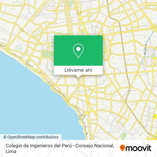 Mapa de Colegio de Ingenieros del Perú - Consejo Nacional