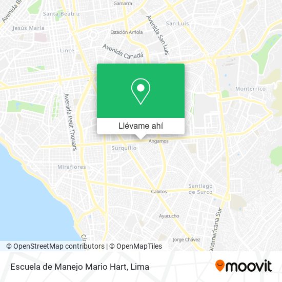 Mapa de Escuela de Manejo Mario Hart