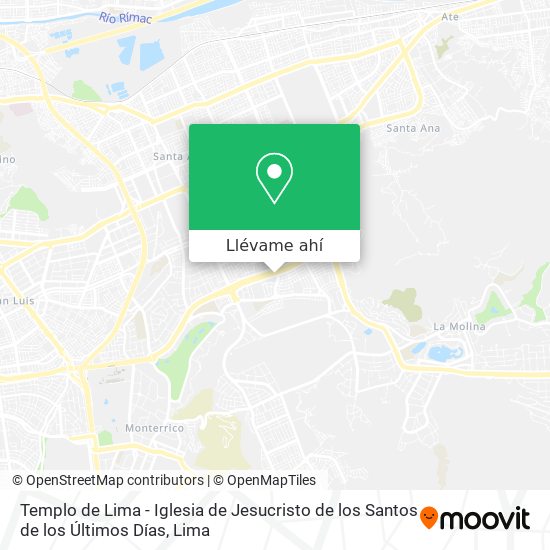 Mapa de Templo de Lima - Iglesia de Jesucristo de los Santos de los Últimos Días