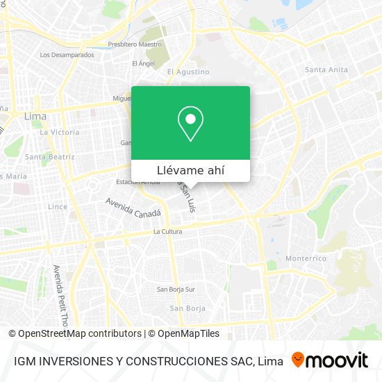 Mapa de IGM INVERSIONES Y CONSTRUCCIONES SAC