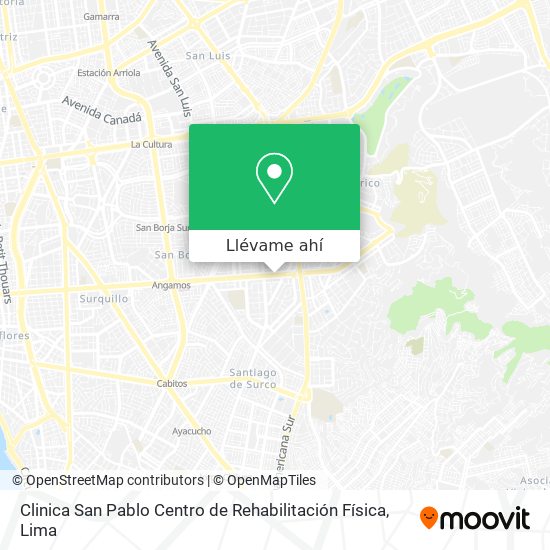 Mapa de Clinica San Pablo Centro de Rehabilitación Física