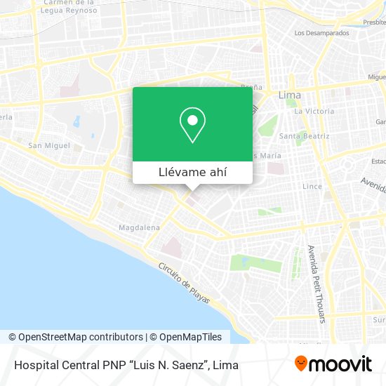 Mapa de Hospital Central PNP “Luis N. Saenz”