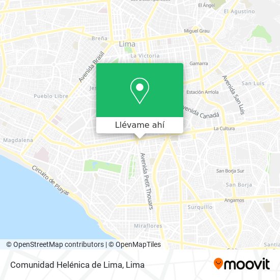 Mapa de Comunidad Helénica de Lima