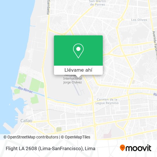 Mapa de Flight LA 2608 (Lima-SanFrancisco)