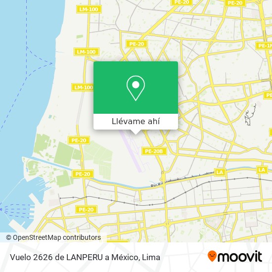 Mapa de Vuelo 2626 de LANPERU a México