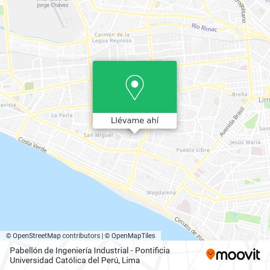 Mapa de Pabellón de Ingeniería Industrial - Pontificia Universidad Católica del Perú