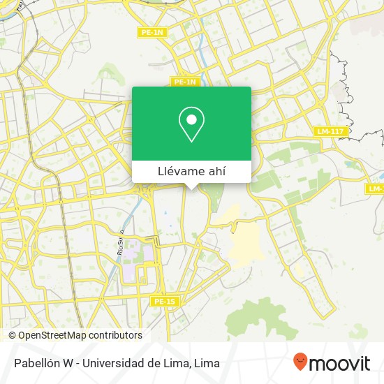 Mapa de Pabellón W - Universidad de Lima