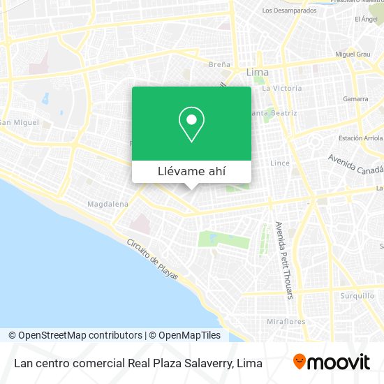 Mapa de Lan centro comercial Real Plaza Salaverry