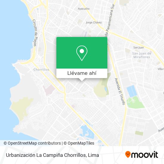 Mapa de Urbanización La Campiña Chorrillos