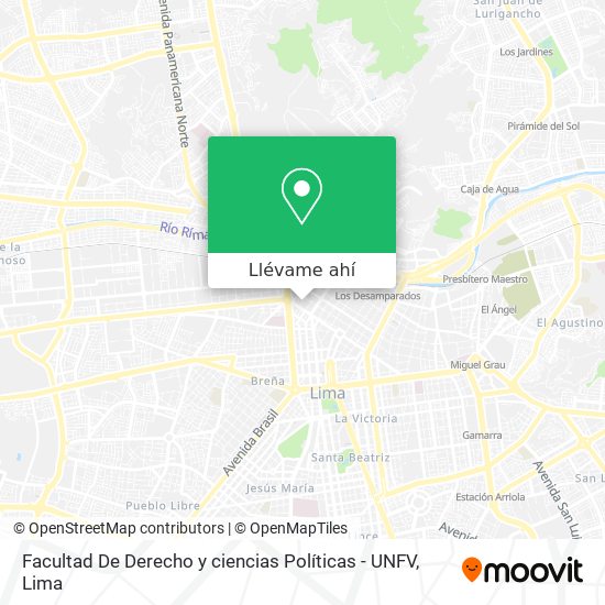 Mapa de Facultad De Derecho y ciencias Políticas - UNFV