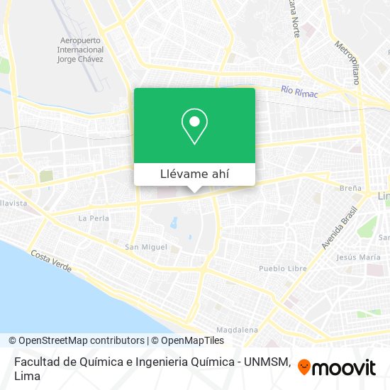 Mapa de Facultad de Química e Ingenieria Química - UNMSM