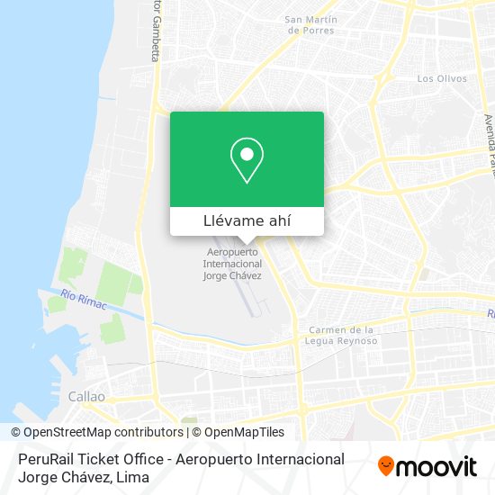 Mapa de PeruRail Ticket Office - Aeropuerto Internacional Jorge Chávez