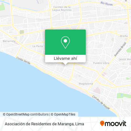 Mapa de Asociación de Residentes de Maranga