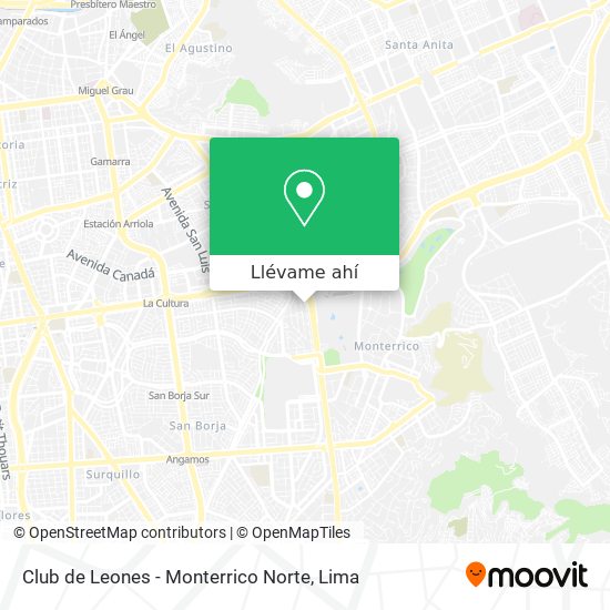 Mapa de Club de Leones - Monterrico Norte