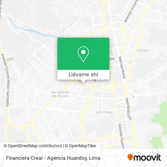 Mapa de Financiera Crear - Agencia Huandoy