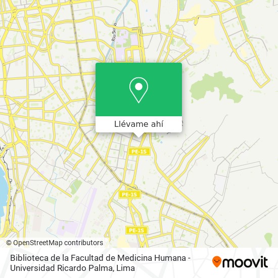 Mapa de Biblioteca de la Facultad de Medicina Humana - Universidad Ricardo Palma