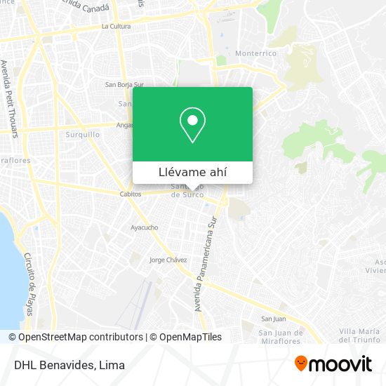 Mapa de DHL Benavides