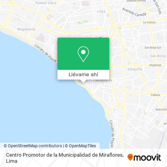 Mapa de Centro Promotor de la Municipalidad de Miraflores
